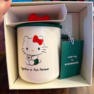 Starbucks x Hello Kitty Ceramic Mug with Red and Green Accents